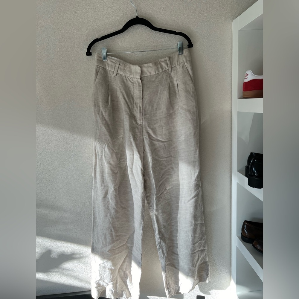 Wilfred Cream Wide-Leg Trousers